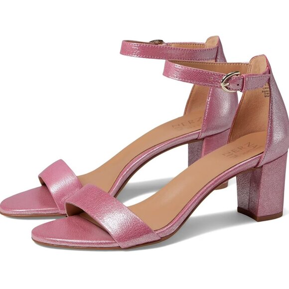 Naturalizer Vera 8.5M Pink Strappy Leather Heels - Picture 1 of 16